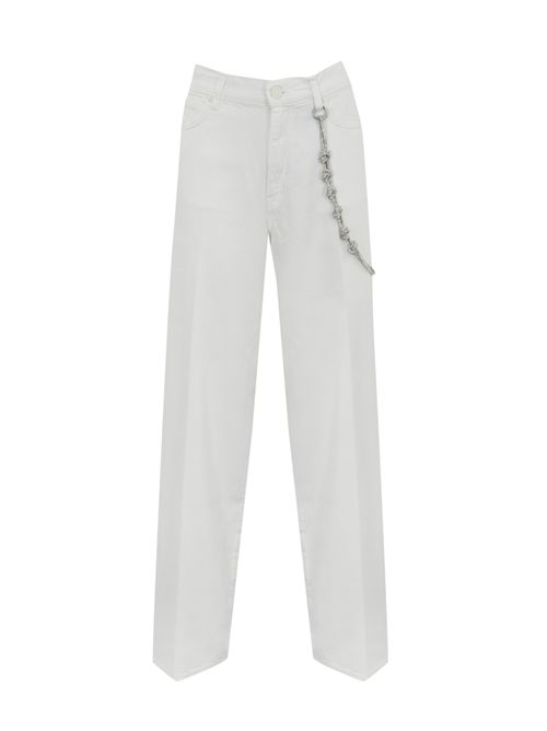 Pantaloni larghi Lauryn con catena gioiello Bianco PINKO | 104601 A2DOZ04